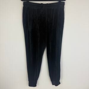 Juicy Couture Womens Y2K 90s Velour Bedazzled Jogger Pull-On Black Sweatpants XL